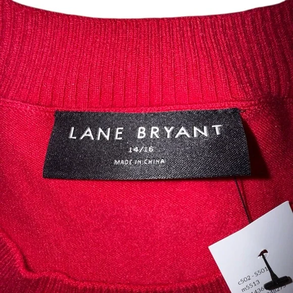 NWT LANE BRYANT Embroidered Crew-Neck Sweater Top - “LOVE” Red 14/16 - Picture 8 of 11